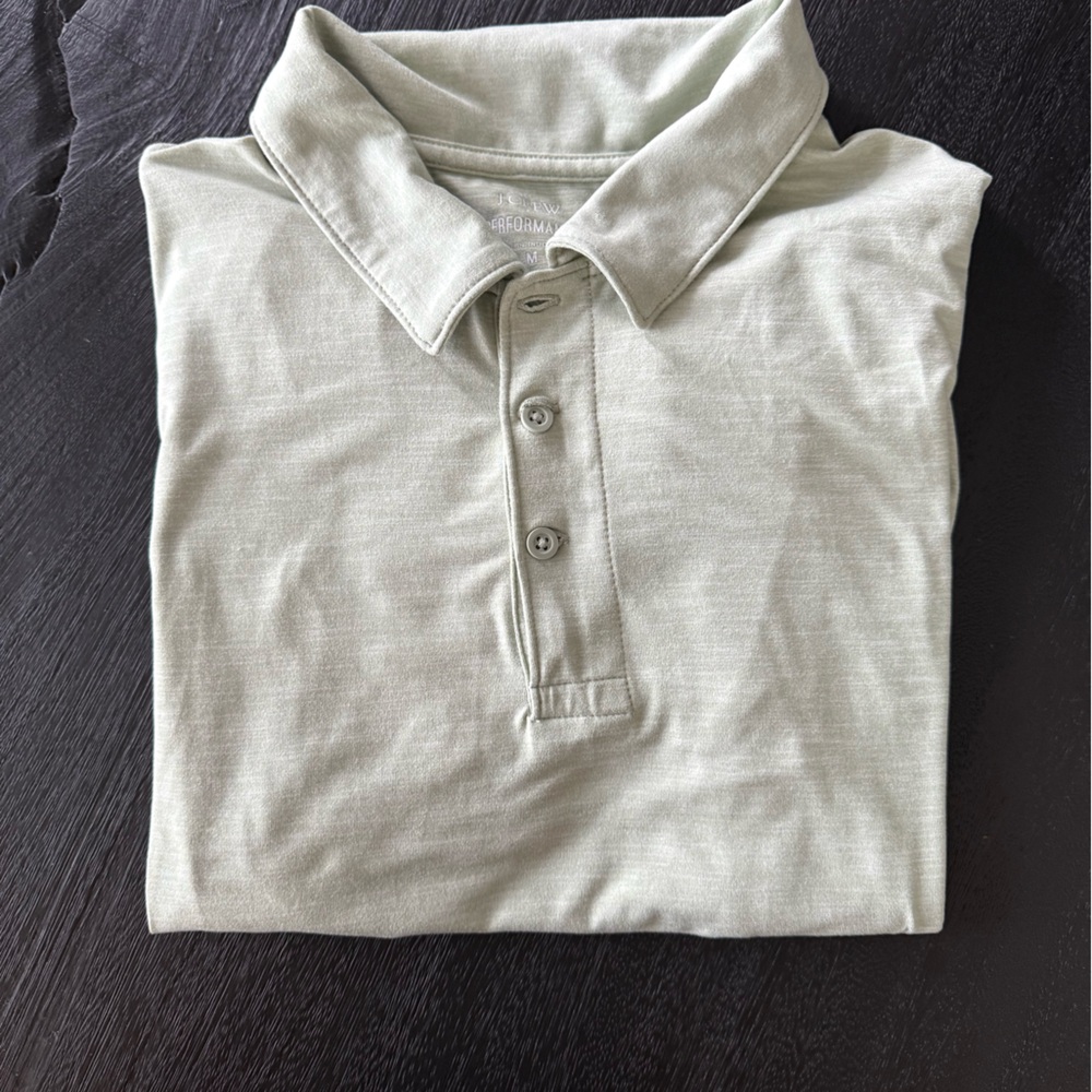 J.Crew Performance Polo Shirt Mint Green Stretch Moisture-Wicking Golf Casual
